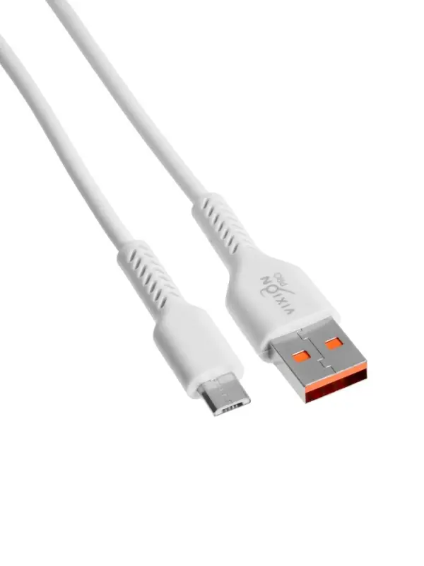 Кабель VIXION PRO VX-17m, USB  - micro USB, 2.1 А, 1 м, белый