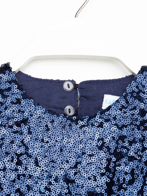 Платье детское с пайетками KAFTAN, размер 28 (86-92 см), синий Платье детское с пайетками KAFTAN, размер 28 (86-92 см), синий