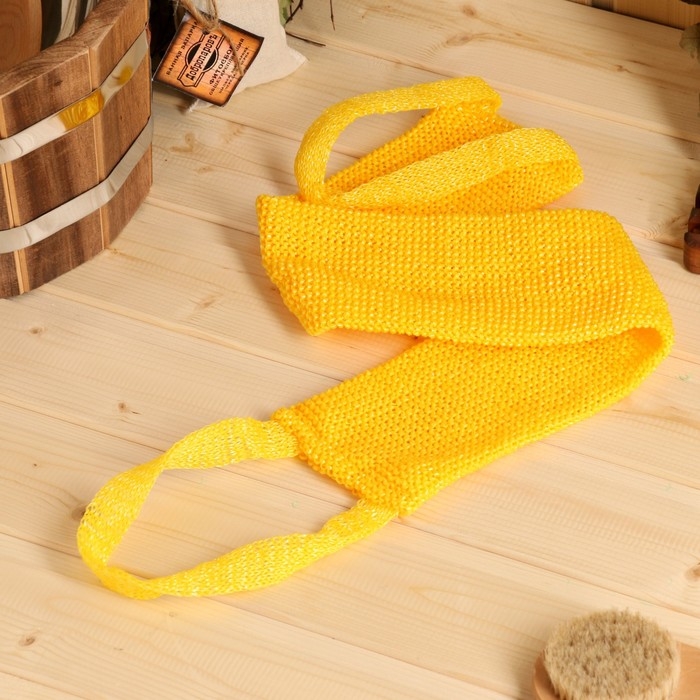 Мочалка банная вязаная "Супердлинная", 70х11см, цвет микс