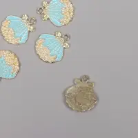 Декор для творчества металл, стразы "Ракушка" золото 2,1х1,8х0,3 см