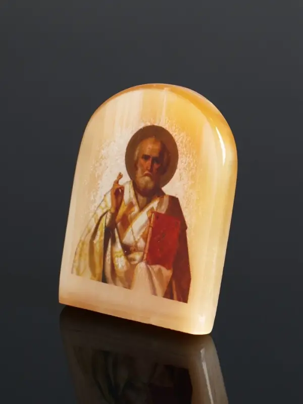 Икона настольная &laquo;Николай Угодник&raquo;, 6&times;5 см, селенит