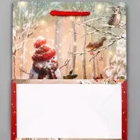 Пакет подарочный новогодний ламинированный, &laquo;Встреча друзей &raquo; , 18&times;10&times;22.3 см