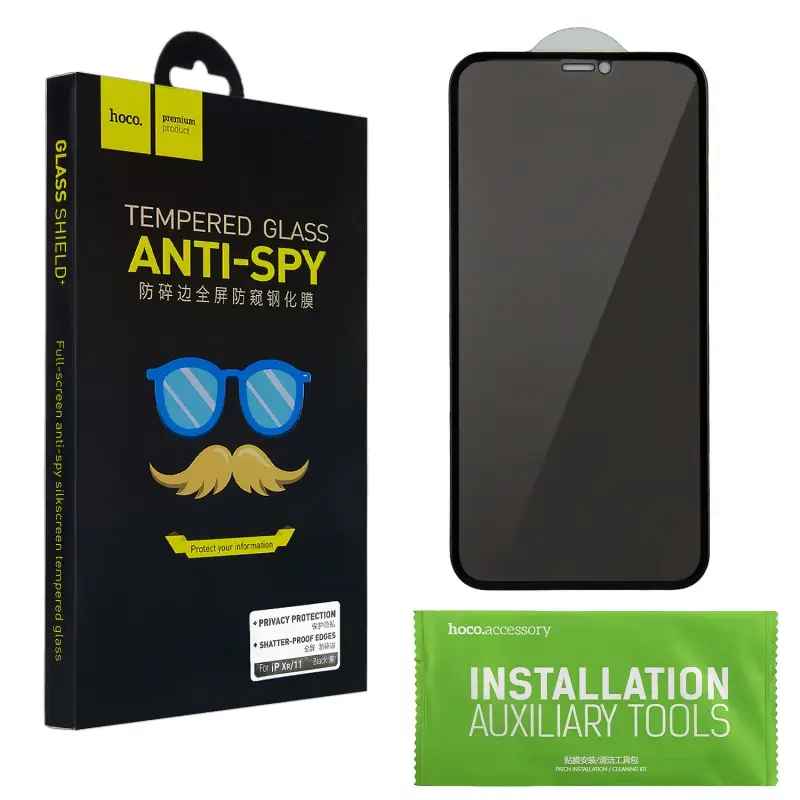 Защитное стекло iPh XR антишпион глянцевое A13 Hoco