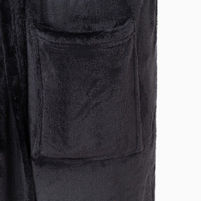 Халат унисекс LoveLife "Hygge" цвет чёрный,one size, микрофибра, 100% п/э, 250 г/м2