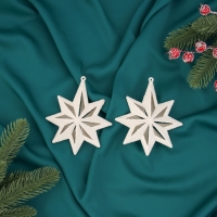 Украшение ёлочное "Снежинка многогранная" (набор 2 шт) 11,5х9,5 см, белый