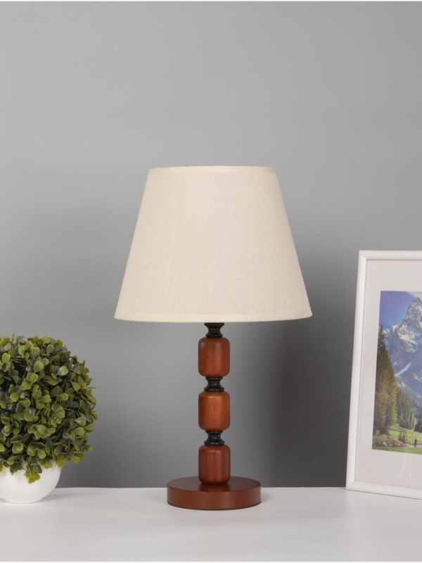 Лампа настольная BayerLux ЭКО "Одри" 1х40Вт Е27 черный/темно-кор. 25х25х43см