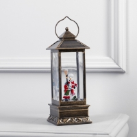 Светодиодная фигура &laquo;Фонарь с девочкой и снеговиком&raquo; 10 &times; 27 &times; 10 см, пластик, батарейки ААх3 (не в комплекте), USB, свечение тёплое белое