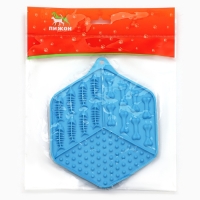 Коврик для лизания на присосках 18,5 х 15,5 см, синий