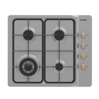 Газовая варочная панель CGH603X, 4 конфорки, WOK, нерж сталь