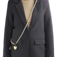 Портупея жемчужная с кулоном &laquo;Сердце&raquo;, 129 см, белая в золоте