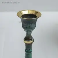 Подсвечник под старину "Надежда" латунь 7,5х7,5х17 см