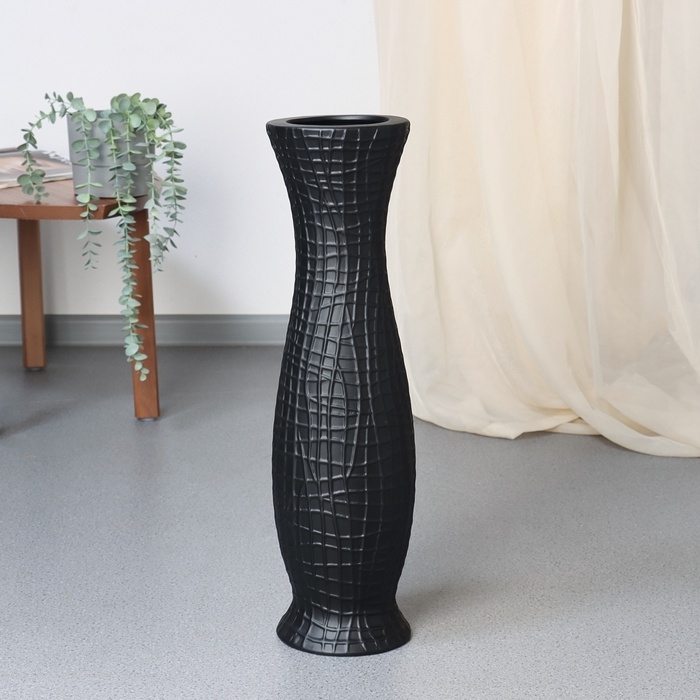 Ваза керамика напольная "Уилбур" 57х15 см, чёрный