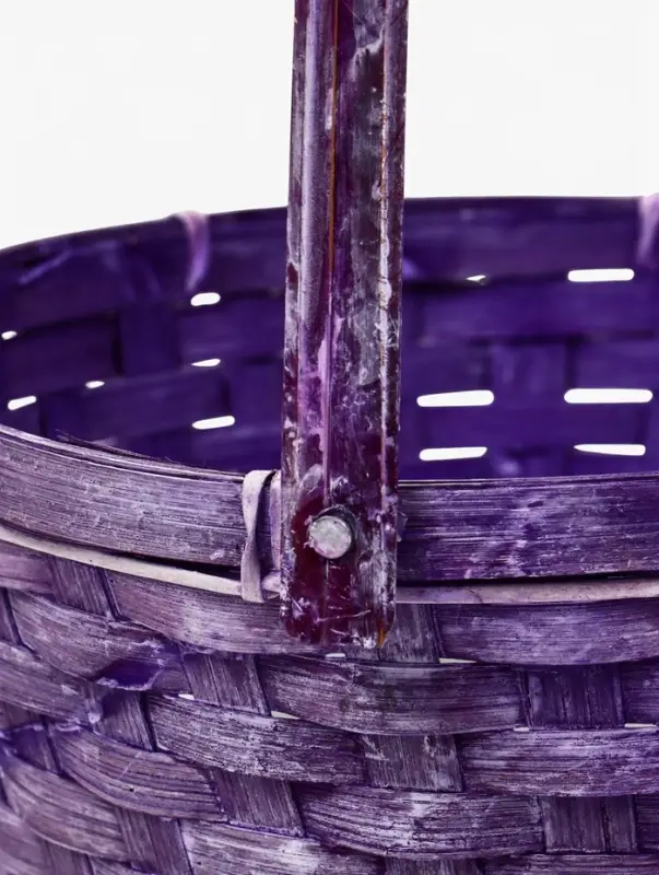 Корзина плетеная 26 х 12 х _ см, ручка складная h=21 см сиреневый (к7707692)