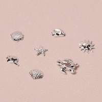 Фигурки для ногтей &laquo;Океан&raquo;, металлические, объёмные, серебристые