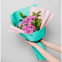 Плёнка для цветов упаковочная пудровая двухсторонняя «Нежно-розовый + тиффани», 50 мкм 0.5 х 9 м Плёнка для цветов упаковочная пудровая двухсторонняя «Нежно-розовый + тиффани», 50 мкм 0.5 х 9 м