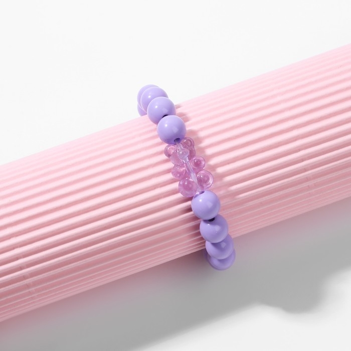 Браслет детский &laquo;Выбражулька&raquo; мармеладный мишка, цвет матовый фиолетовый