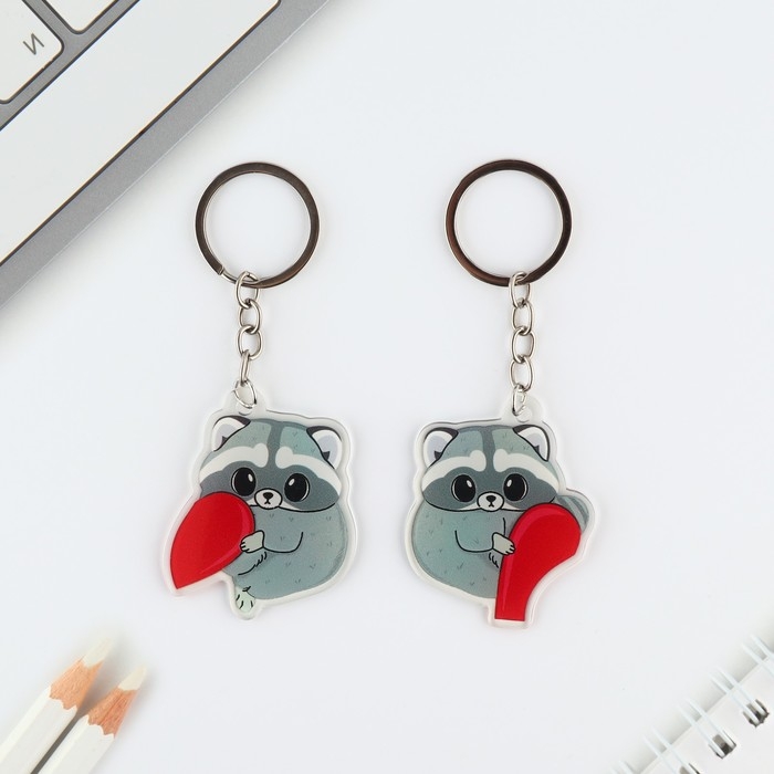 Парные брелоки &laquo;Енотики&raquo; набор, 2 шт.