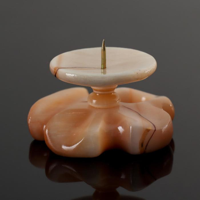 Подсвечник "Маргаритка" с каменной чашкой, 4,5х6 см, селенит