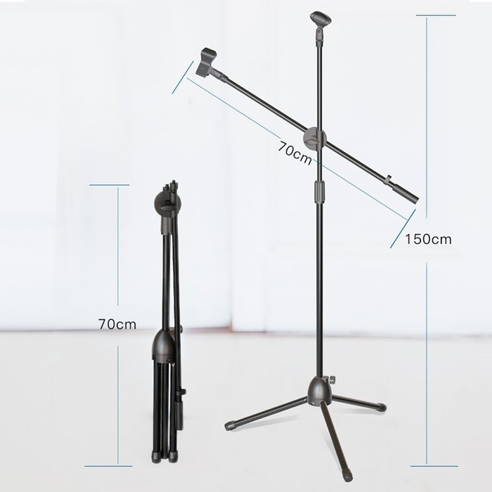 Микрофонная стойка Music Life напольная, под два микрофона, h-150 см, d микрофона 2,5 см Микрофонная стойка Music Life напольная, под два микрофона, h-150 см, d микрофона 2,5 см