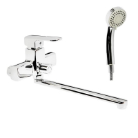 Cмеситель для ванны Accoona A7102, однорычажный, с душевым набором, латунь, хром Cмеситель для ванны Accoona A7102, однорычажный, с душевым набором, латунь, хром