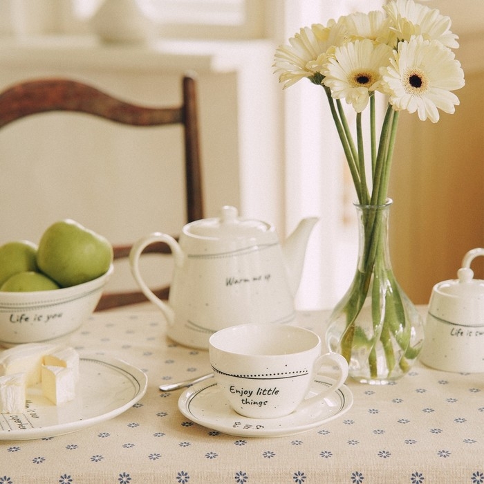 Набор чайный фарфоровый SL Home &laquo;Милый дом&raquo;, 4 предмета: 2 чашки 275 мл, 2 блюдца d=15,5 см, цвет белый