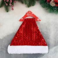 Колпак новогодний "Галочки сияние" 30х38 см, красный Колпак новогодний "Галочки сияние" 30х38 см, красный