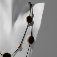 Бусы 2 яруса &laquo;Овалы&raquo; цвет чёрный в золоте, 54 см