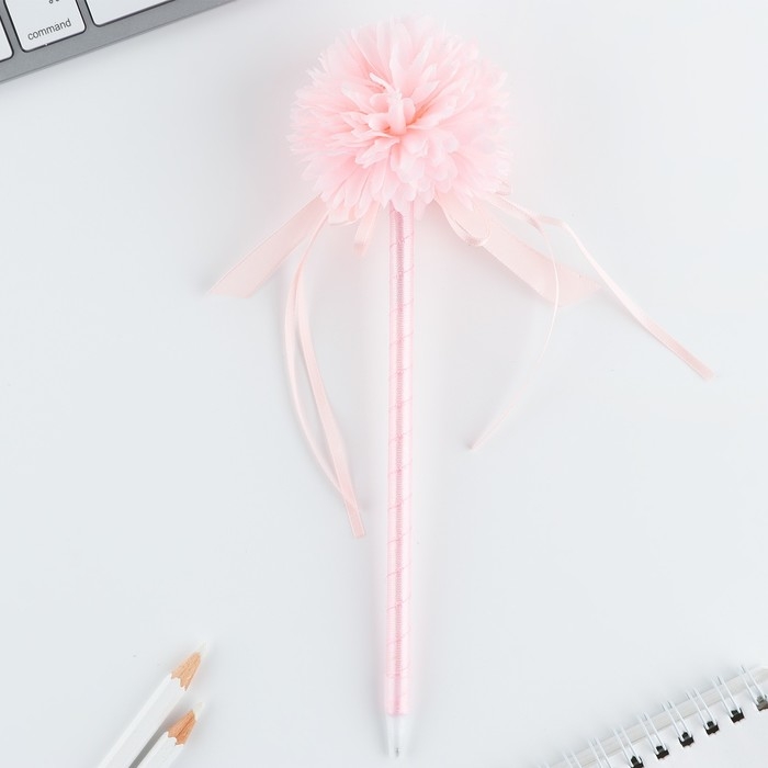 Ручка шариковая синяя паста 1.0 мм &laquo;8 марта&raquo; хризантема с лентами