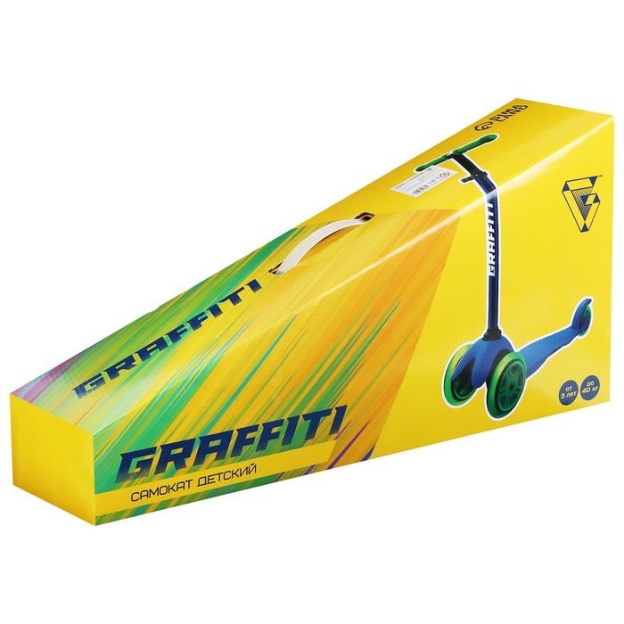 Самокат GRAFFITI, колёса световые PU 110/75 мм, ABEC 7, цвет розовый Самокат GRAFFITI, колёса световые PU 110/75 мм, ABEC 7, цвет розовый