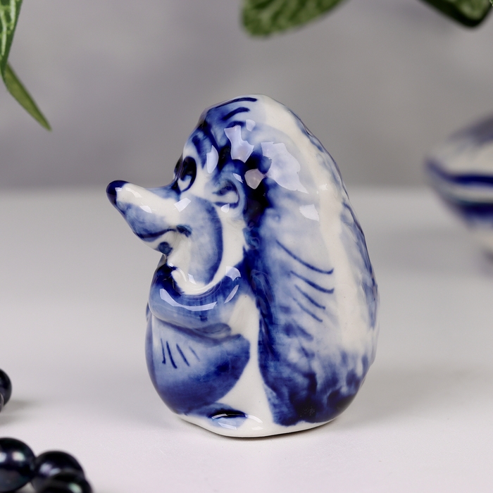 Сувенир гжель &laquo;Ёжик Фима&raquo;, бело-синий,керамика,