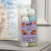 Гирлянда &laquo;Нить&raquo; 5 м с насадками &laquo;Клубки пастельные&raquo;, IP20, прозрачная нить, 20 LED, свечение белое, 220 В