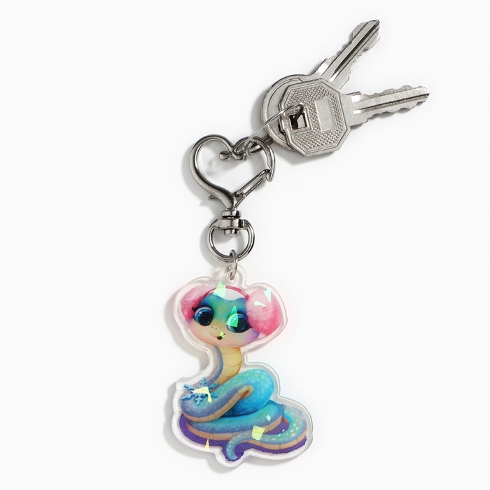 Брелок новогодний, для ключей, голографический &laquo;Волшебных моментов&raquo; 3,7 х 9,2 см