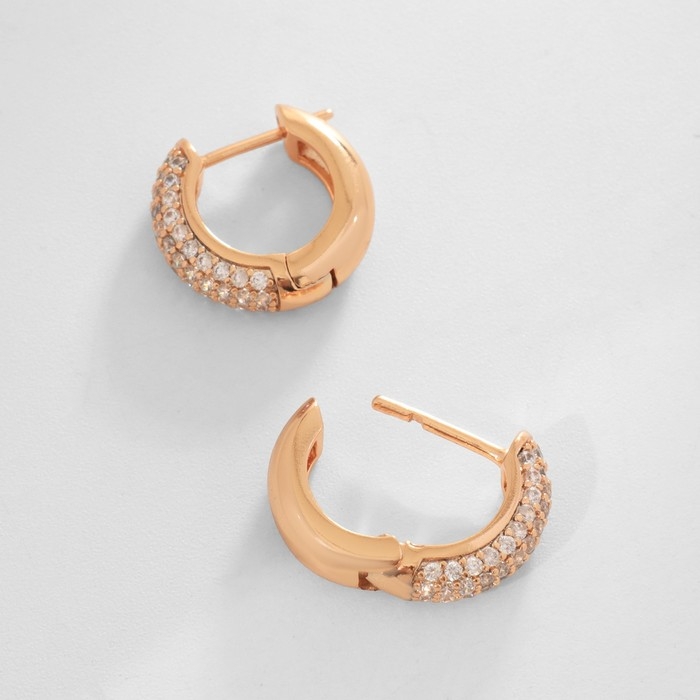 Серьги-кольца XUPING миледи, цвет белый в золоте d=1,7 см