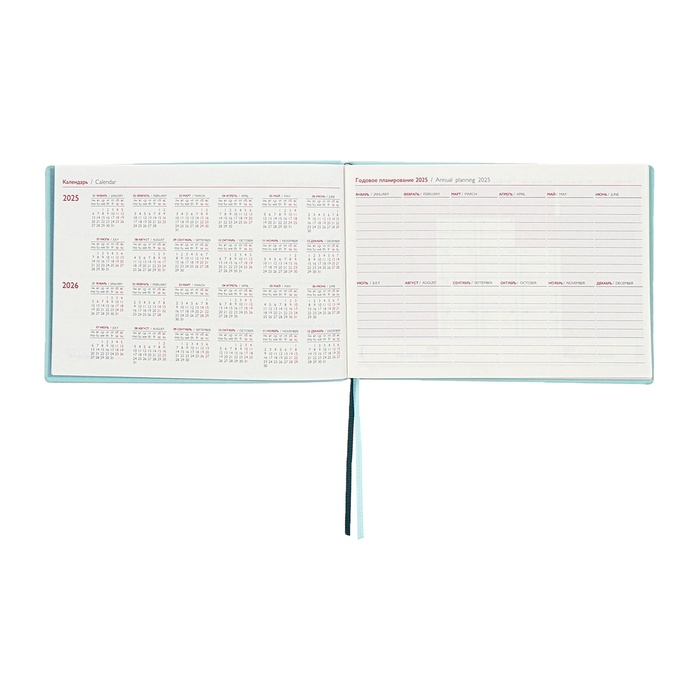Еженедельник датированный 2025 года, 181х127 мм, 64 листа ESCALADA, мягкая обложка из искусственной кожи, блинтовое тиснение, кремовый блок 70 г/м&sup2;, зелёный
