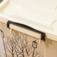 Контейнер для хранения с крышкой &laquo;Уличное кафе&raquo;, 35 л, 50&times;31&times;28 см, на колёсиках, слоновая кость