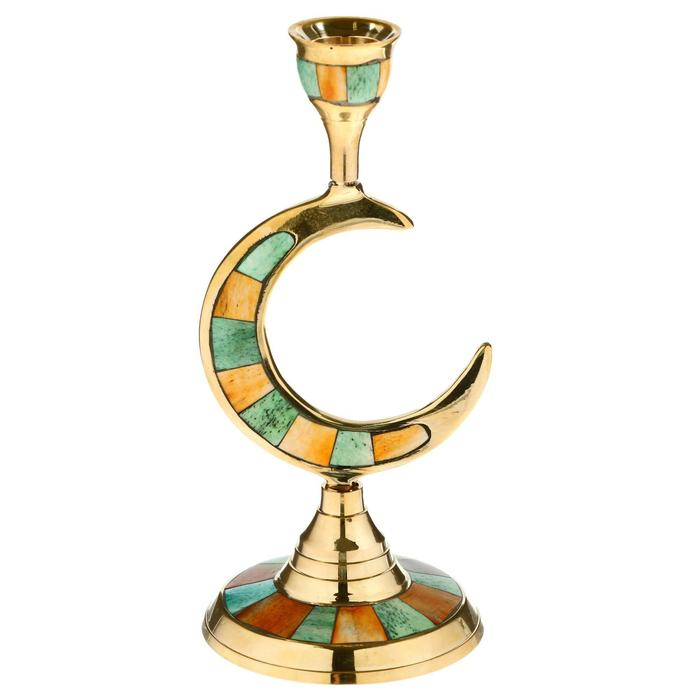 Подсвечник Подсвечник "Месяц" латунь, перламутр 8,5х8,5х19,5 см