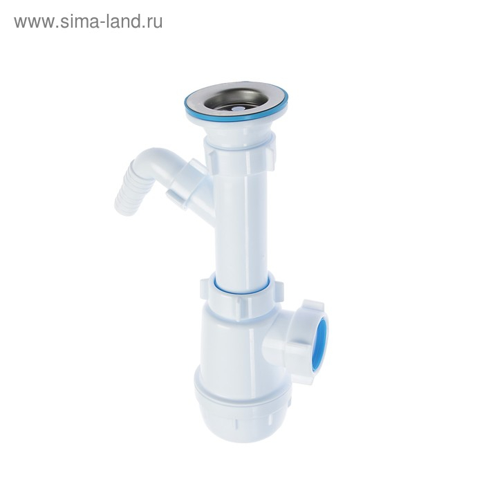 Сифон для мойки Сифон для мойки "АНИ Пласт" Грот A1000, 1 1/2"х40 мм, с нерж решеткой d=70 мм, с отводом