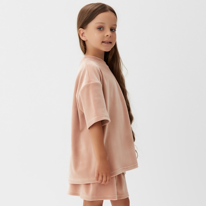 Костюм детский (футболка, шорты) KAFTAN Plushy р.32 (110-116), бежевый Костюм детский (футболка, шорты) KAFTAN Plushy р.32 (110-116), бежевый