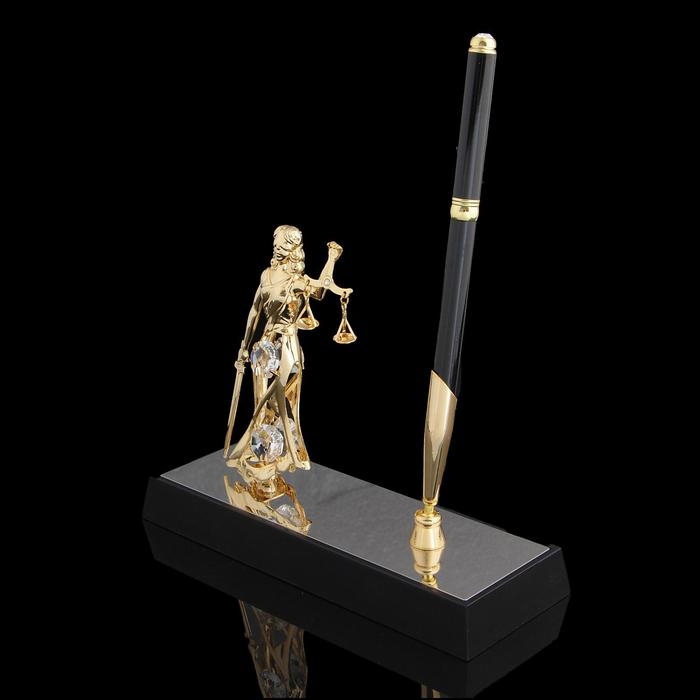 Ручка на подставке &laquo;Фемида&raquo;, 16&times;6&times;20 см, с кристаллами