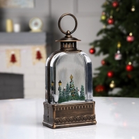 Светодиодная фигура &laquo;Фонарь с городом&raquo; 10.7 &times; 20.5 &times; 6.2 см, пластик, батарейки ААх3 (не в комплекте), USB, свечение тёплое белое