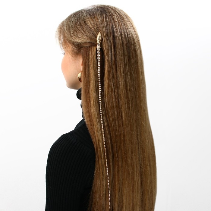 Заколка прядь со стразами новогодняя &laquo;You are s diamond&raquo;, на Новый год, длина 50 см