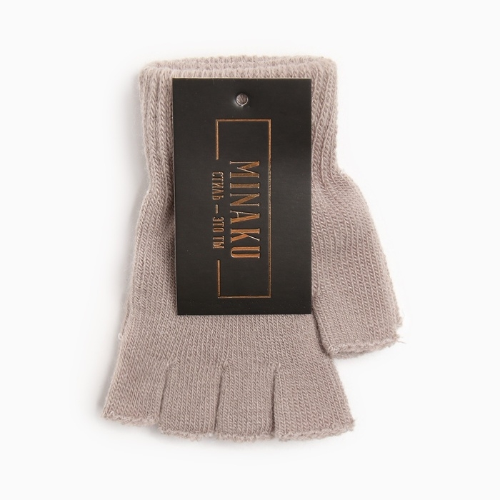 Митенки MINAKU ,цв. бежевый, р-р 15 (6-8 лет)