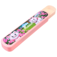 Пенал-футляр пластиковый, 43х200х23 мм, выдвижной, Коты аристократы Пенал-футляр пластиковый, 43х200х23 мм, выдвижной, Коты аристократы