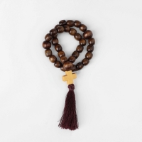 Чётки деревянные &laquo;Православные&raquo; с крестиком, кисть, 33 бусины, цвет коричневый