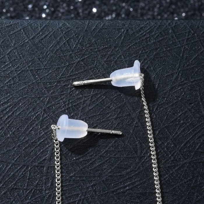 Новый год! Символ года 2025! Серьги висячие &laquo;Цепочки&raquo; змейки, цвет серебро, 11 см