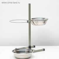 Подставка с мисками, 2 х 2,5 л, высота 60 см, разборная, зелёная Подставка с мисками, 2 х 2,5 л, высота 60 см, разборная, зелёная