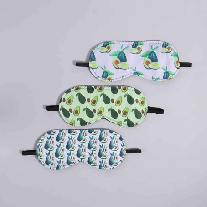 Маска для сна &laquo;Авокадо&raquo;, 19,5 &times; 8,5 см, резинка одинарная, рисунок МИКС