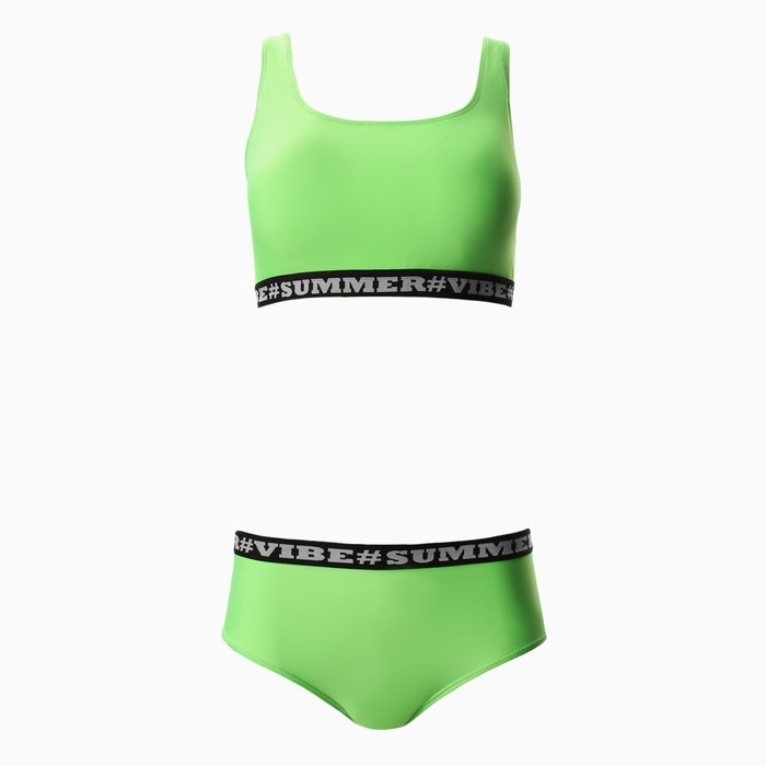 Купальник женский раздельный, цвет салатовый, размер 48