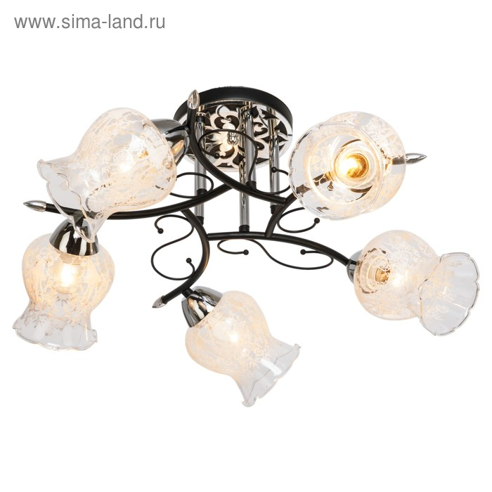 Люстра "Триони" 5х40Вт Е27 черный/хром 63х63х29