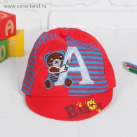 Кепка детская "Мишка" с буковкой микс , р-р. 46&ndash;48 см